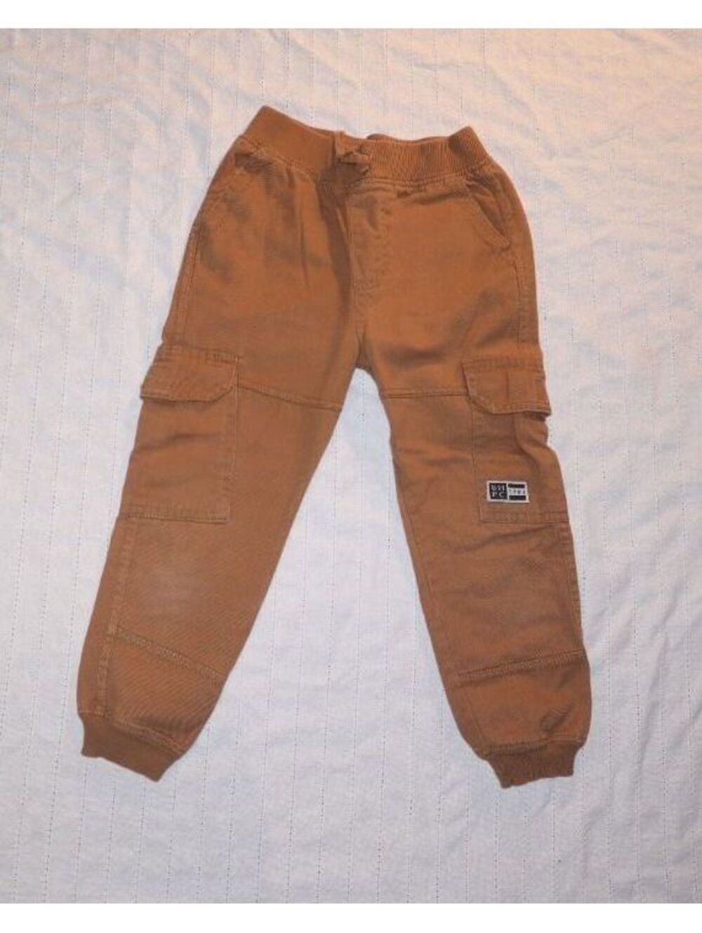 Beverly Hills Polo Club Boys Cargo Jogger Pants Size 5/6 Brown Pull-On Casual